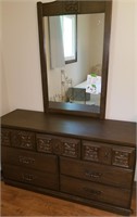 MCM Dresser & Mirror 56” w X 18” d X 30” t