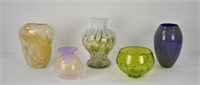 Rick Nicholson & Other Signed Art Glass Vases