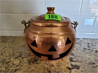 Copper Jack O Lantern pot