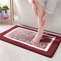 P764  PABUBE Microfiber Bath Mat 15.7x24 Red/W