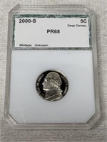 2000-S PR68 DEEP CAMEO NICKEL PCI