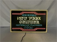ORIGINAL NEW YORK SELTZER SODA PROMOTIONAL SIGN