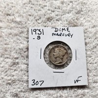 1931S Mercury Dime VF