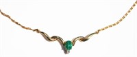18K YELLOW GOLD & EMERALD NECKLACE