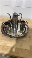 Tea set, silver plate