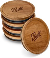 Ball Jar Wooden Storage Lids, 5-Pack, Wide, Brown