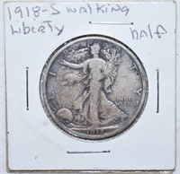 COIN - 1918-S SILVER WALKING LIBERTY HALF DOLLAR