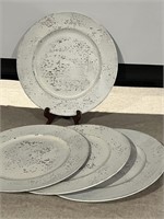 Set of 4 Speckled Charger Setting Plates Deco