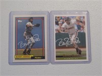 LOT OF 2 BARRY BONDS SIGNED CARDS WITH COA