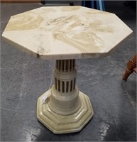 VTG MARBLE OCTAGONAL ACCENT TABLE