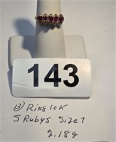 10k gold w / rubies ring sz. 7 - 2.18 grams