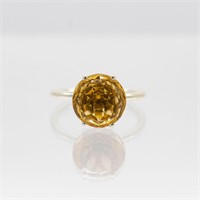 Natural 6.5 Ct Untreated Hand Carved Citrine Ring