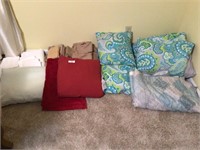 Comforter set, pillows, sheets