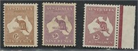 Australia 1931-36 #121, #122, #125 Mint OG