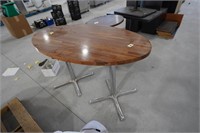 1-medium oval table with light wood finished top