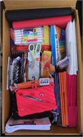Box Lot of School and Office Supplies
