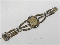 UNIQUE VICTORIAN HISTORICAL BRACELET W CAMEO