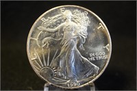 1990 1oz .999 Pure Silver Eagle
