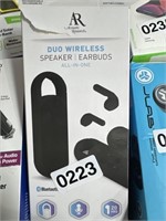 DUO WIRELESS SPEAKER AND EAR BUDS RETAIL $60