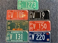 Kansas 1970-1976 License Plates Pratt County