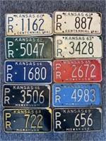 Kansas 1960-69 License Plates Pratt County