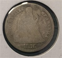 1876-CC Seated Dime