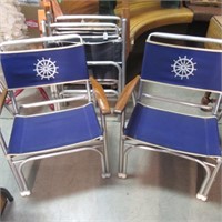 (2) CANVAS & METAL BOAT DECK CHAIRS. VERY NICE