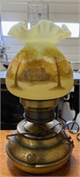 BRASS TABLE LAMP WITH CHIMNEY