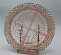 "Miss America" Diamond Pattern Relish Dish 8 3/4'