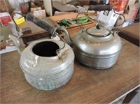 Antique nickel plated kettles