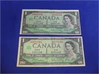 (2) 1967 Serial # $1.00 Bills