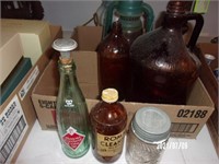 (3) Clorox Bottles, Royal Crown Cola, PB Jar