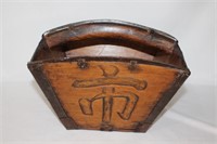 Antique Chinese Wooden Rice Bucket