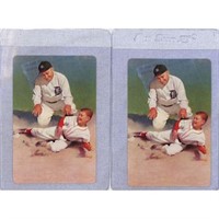 (2) Vintage Ty Cobb Playing Cards