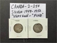 Coin - Canada 25cent silver 1949-52 VG-F