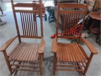 Two Wooden rocking chairs 
47 x 34