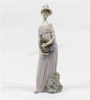 LLADRO, Spain Lady w Dog in Arms Figurine