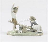 LLADRO, Spain Boy & Girl On Seesaw  Figurine