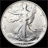 1917-S Walking Liberty Half Dollar NEARLY