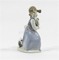 LLADRO, Spain Girl w Basket & Dog Figurine