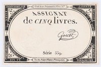 1793 REVOLUTIONARY FRANCE BANK NOTE