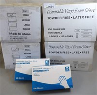 4 Cases Of Disposable Vinyl 1000 Gloves
