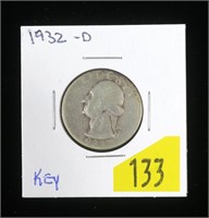 1932-D Washington quarter, key date