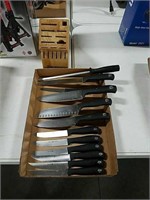 12 PC Emeril brand Wusthof knife set w/block