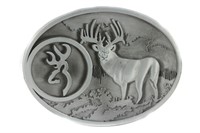 $19 Oval Silver-Gray Sika Deer Men's Belt Buckle