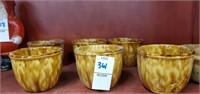 6 bennington pottery cups