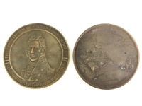 2 Bronze Insurance Medallions Hartford North River