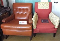 1950’s naugahyde chair & boudoir chair