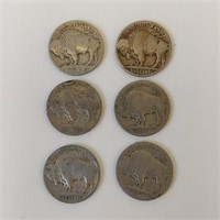 6 BUFFALO  NICKELS