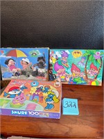 Cabbage Patch kids Smurfs Trolls puzzle lot